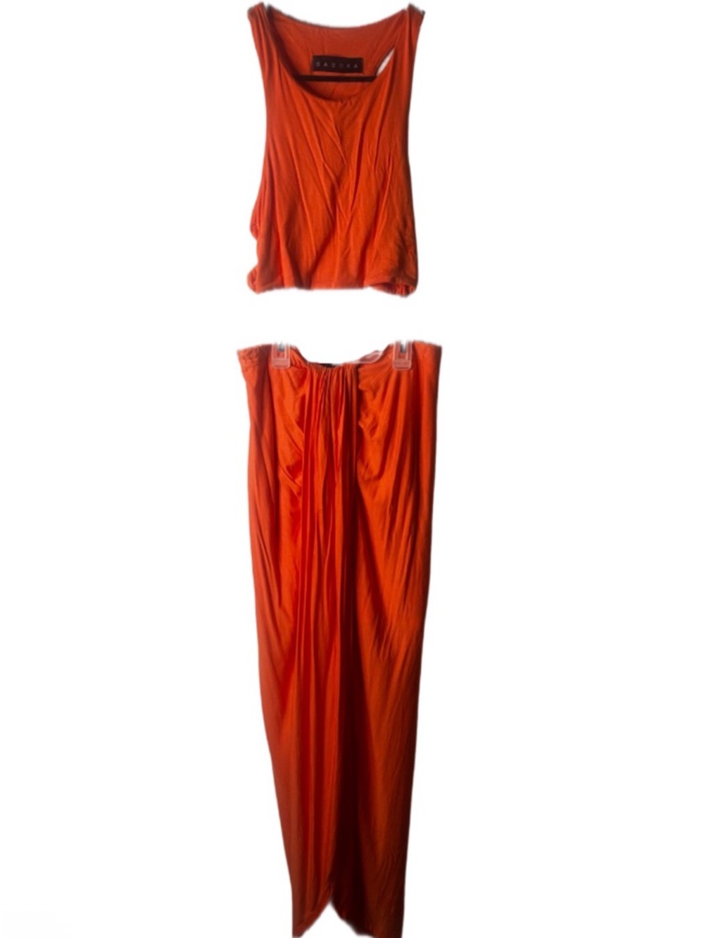 Sabora Bright Orange Draped two piece set